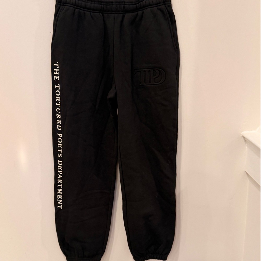 Taylor Swift The Tortured Poets Department TTPD Black Sweatpants Medium